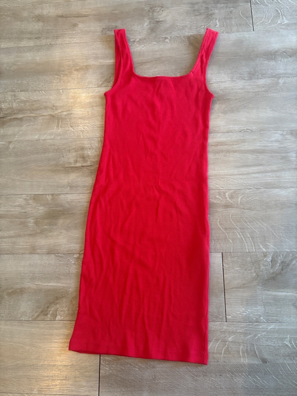 Forever 21 Red Ribbed Mini Tank Dress Size Small